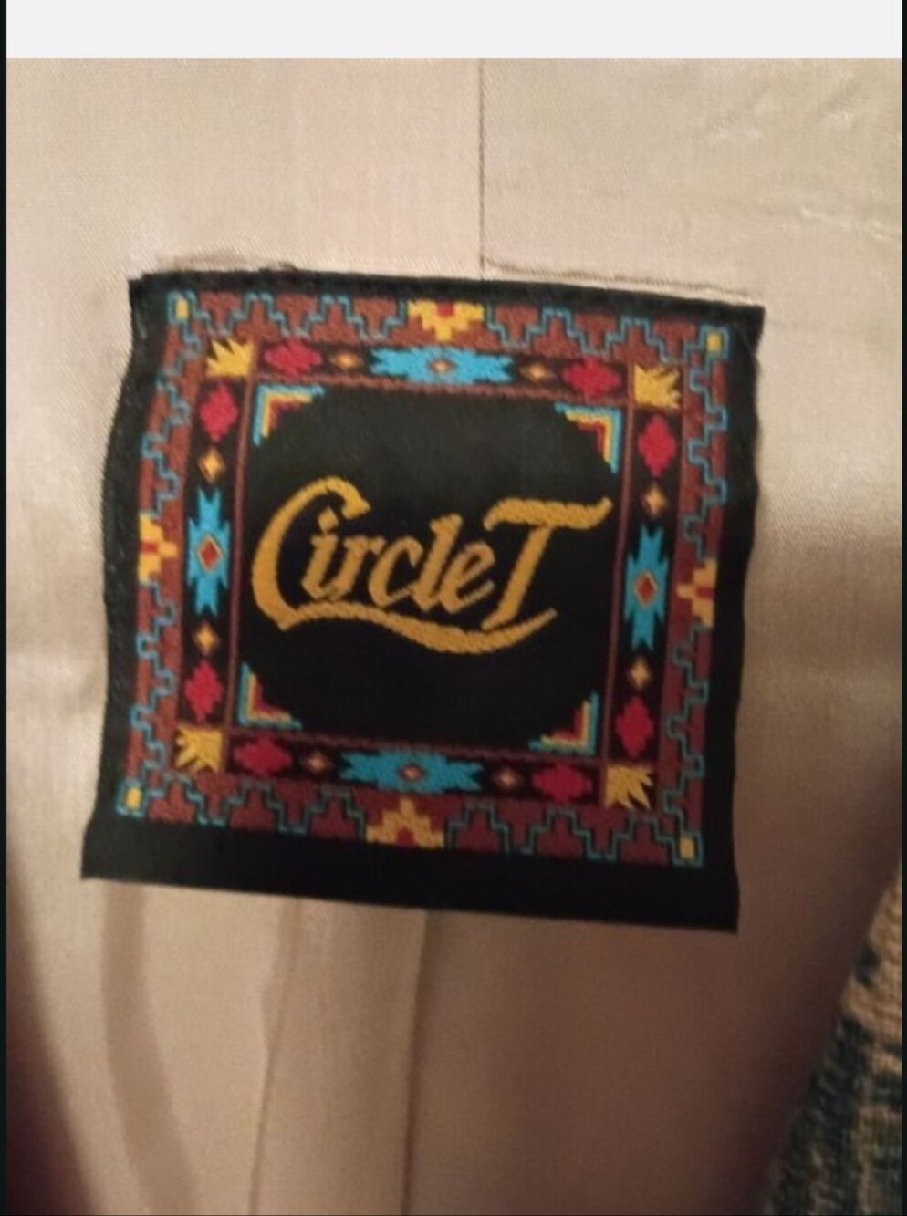 Circle T Multicolor Southwestern Blazer with Tan Accents - Picture 3 of 7